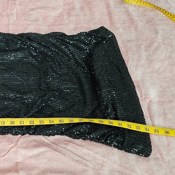 VIP Plus Sequin V Neck Ruched Party Dress 14/16-1XL - Picture 8 of 12